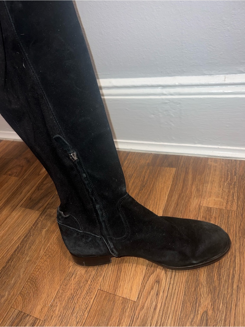 Dolce Vita Black Over-the-Knee Suede Boots - Picture 3 of 4